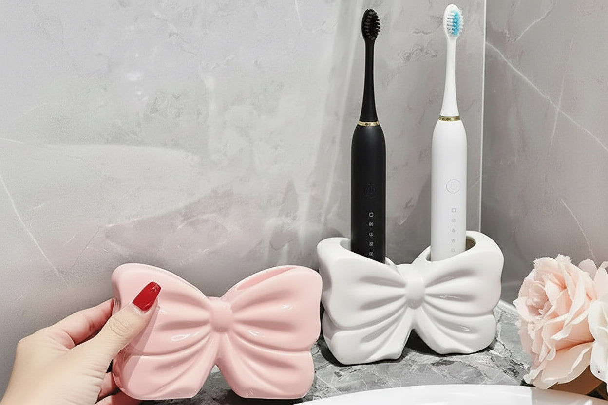 Porte-brosse à dents nœud en céramique